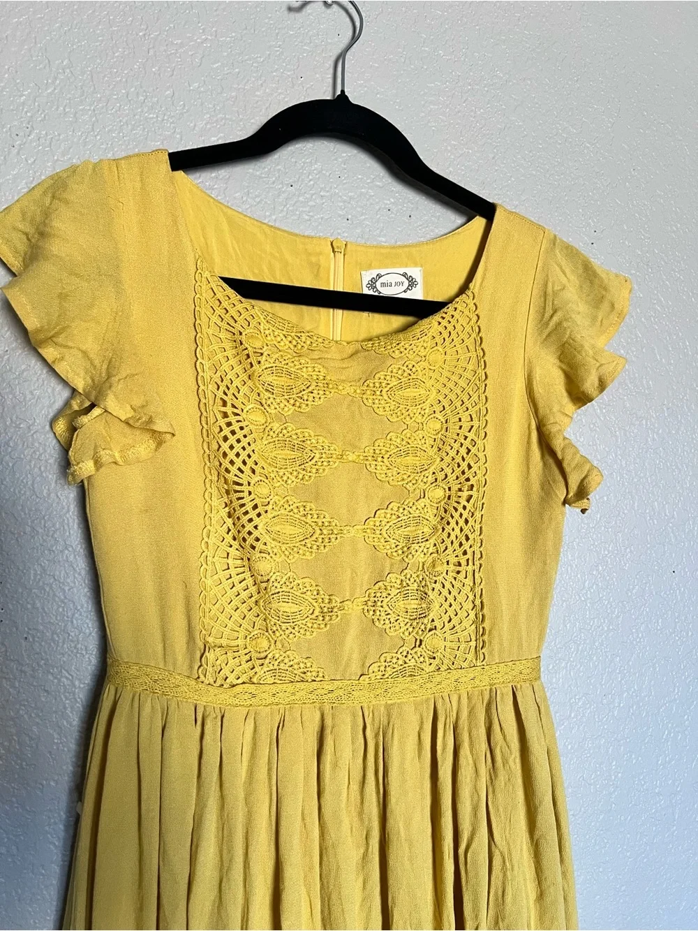 Joyfolie Viola Dress Size 12 Mustard Yellow Tiered Maxi Dress Boho Cottagecore